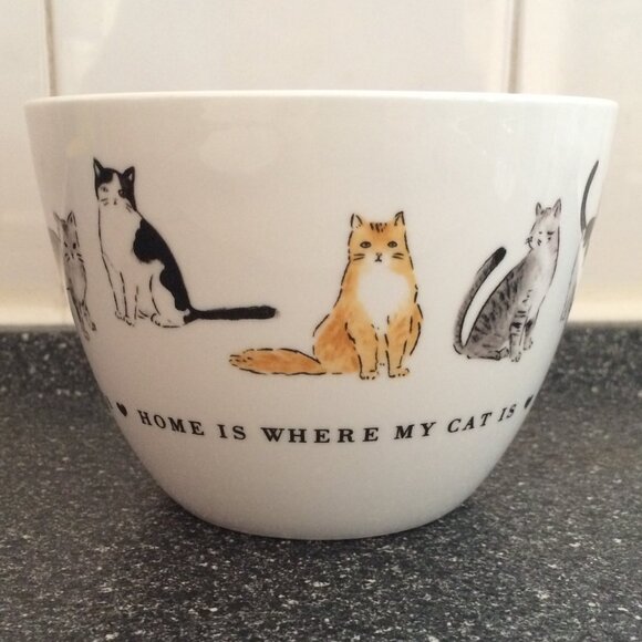 Portobello by Inspire Home Is Where The Cat Is Large Coffee Mug White Bone China - Picture 4 of 7